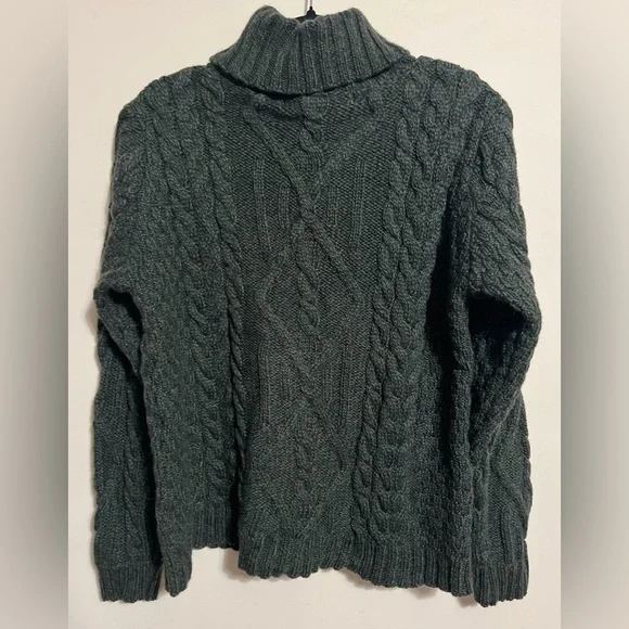 Aran Mor Wool Classic Cable Turtleneck Knit Sweater - Picture 2 of 4